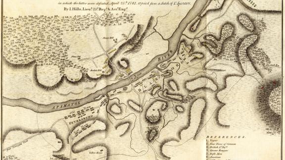 Sketch of the skirmish at Petersburg, between the Royal army and American army, April 1781