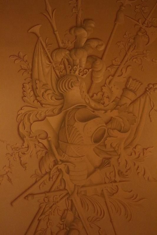 Painted plasterwork trophy