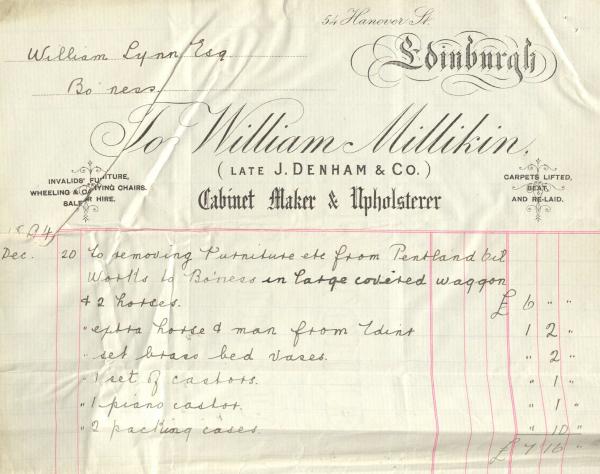 Milliken invoice - Gadd archive