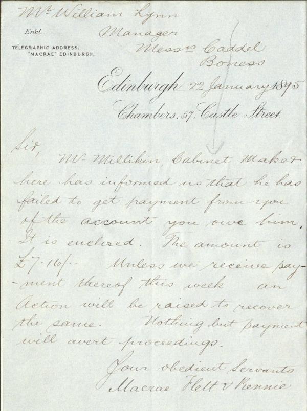 Milliken letter - Gadd archive