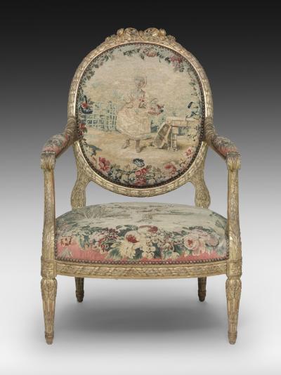 Tapestry upholstered chair